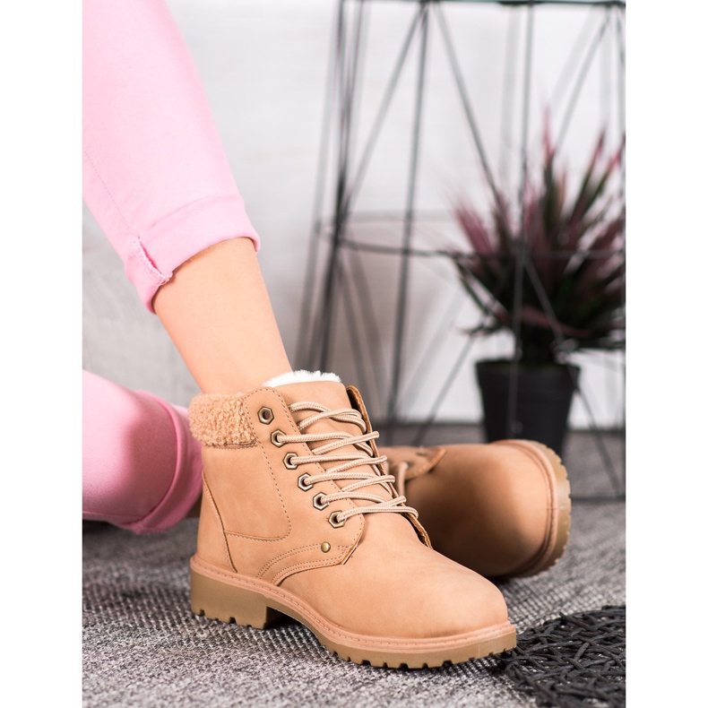 SDS Modische Trapper mit Schnallen rosa 2