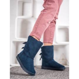 Haver Warme Schneestiefel mit Schleifen blau 2