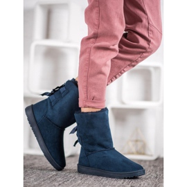 Haver Warme Schneestiefel mit Schleifen blau 1