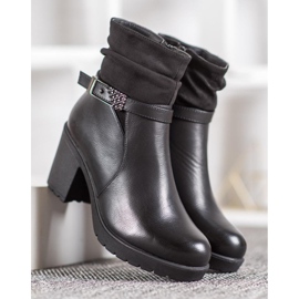 SHELOVET Schwarze Stiefel mit Schnalle 2