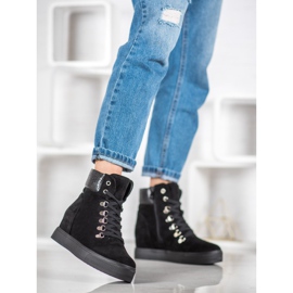 Bestelle Modische Keilstiefel schwarz 2