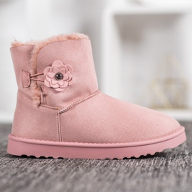 SHELOVET Mukluki mit Blume rosa 2