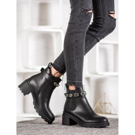 Forever Folie Chelsea-Boots mit Ziergürtel schwarz 1