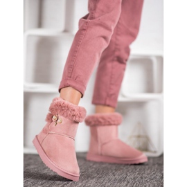 SHELOVET Schneestiefel mit Perlen rosa 2