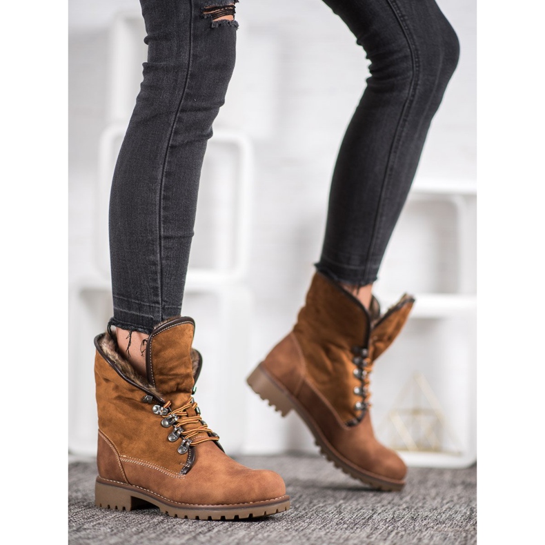 SDS Stiefel mit aufgerolltem Schaft braun 2