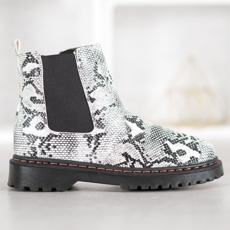 SHELOVET Chelsea-Boots auf der Plattform weiß schwarz 1