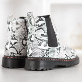 SHELOVET Chelsea-Boots auf der Plattform weiß schwarz 2