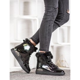 Bella Paris Lackierte Schneestiefel schwarz 1