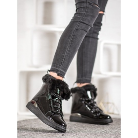 Bella Paris Lackierte Schneestiefel schwarz 2