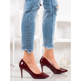 Comer Kastanienbraune Lackierte Absätze rot mehrfarbig gelb 1