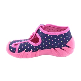 Befado Kinderschuhe 190P092 marineblau rosa 2