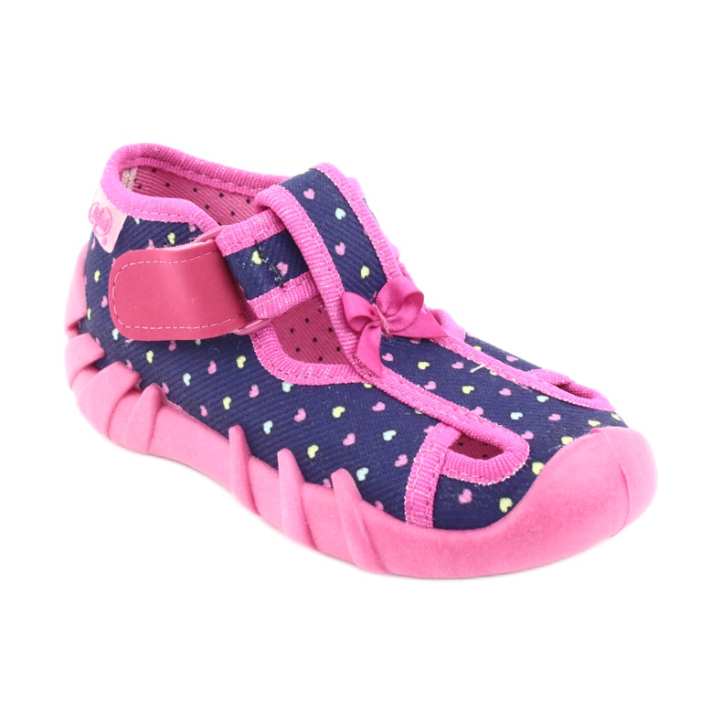 Befado Kinderschuhe 190P092 navy blau rosa 1