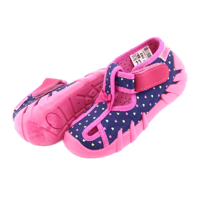 Befado Kinderschuhe 190P092 marineblau rosa 5