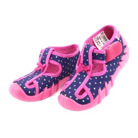 Befado Kinderschuhe 190P092 marineblau rosa 3