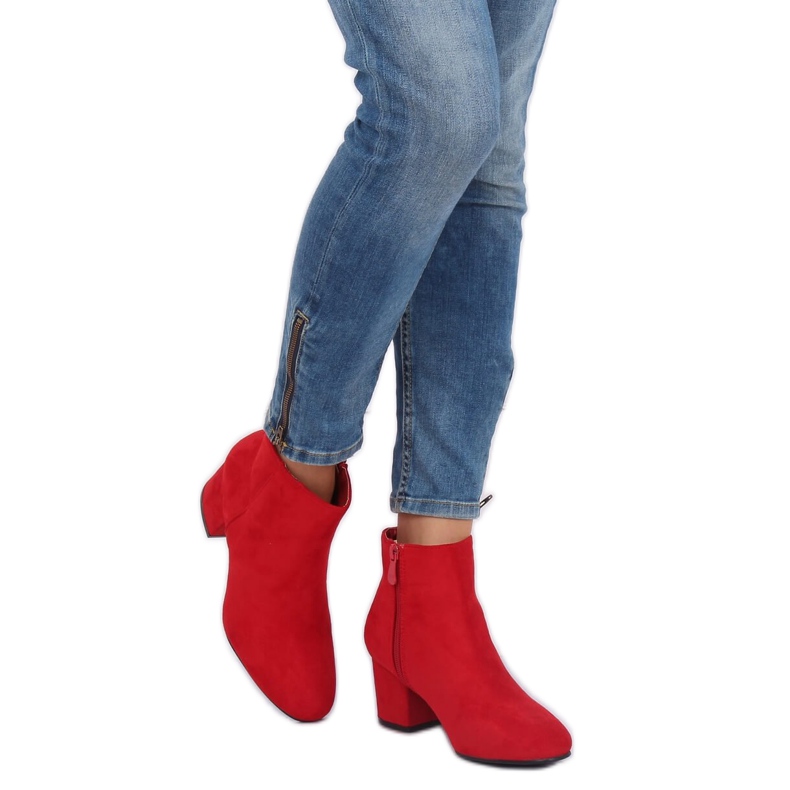 Rote Stiefel mit niedrigem Absatz YQ216P Rot 2