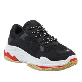 Schwarze modische Sportschuhe D1901-1 1