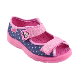 Befado Kinderschuhe 969X143 navy blau rosa 1
