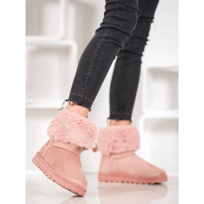 SHELOVET Mukluki mit Pelz rosa 1