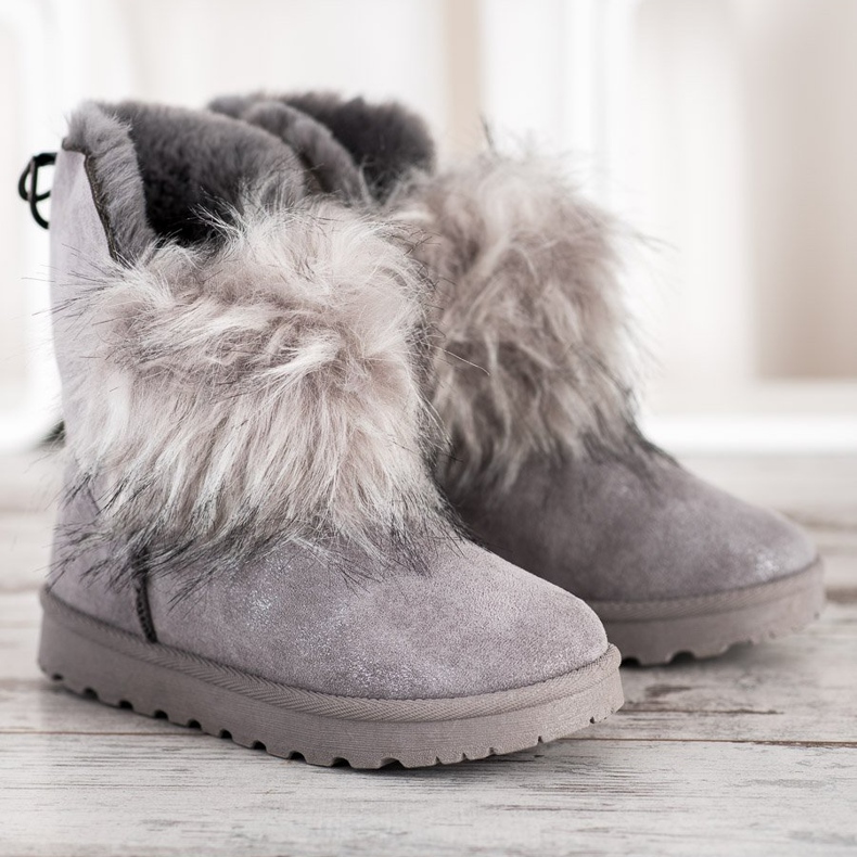 Bella Paris Schneestiefel mit Fell grau 2
