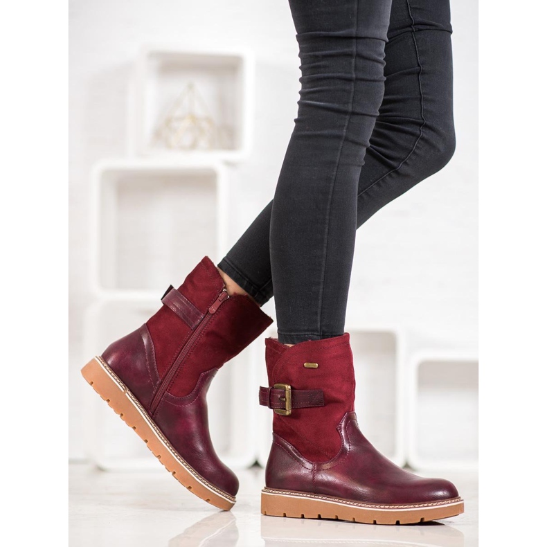 Ideal Shoes Stiefel auf der Plattform rot 1