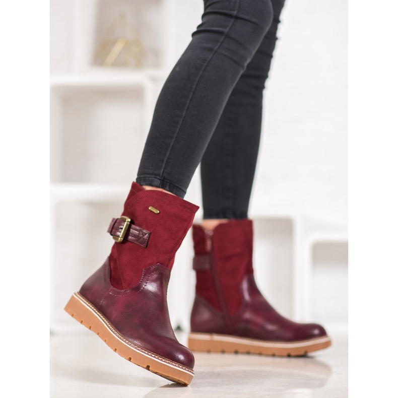 Ideal Shoes Stiefel auf der Plattform rot 2