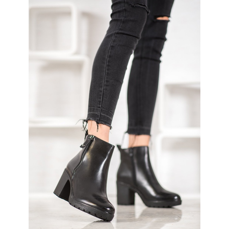 Bella Paris Lässige Öko-Lederstiefel schwarz 2