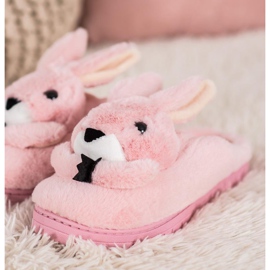 SHELOVET Kaninchen Hausschuhe rosa 1