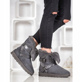 Bona Wildleder-Mukluki mit Streifen grau 1