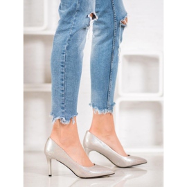 Goodin Stylische Stilettos aus Öko-Leder grau 2