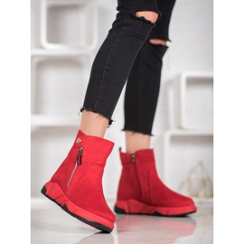 SHELOVET Modische Wildlederstiefel rot 1