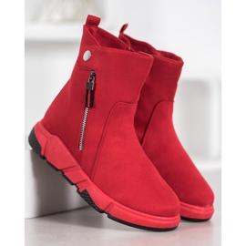 SHELOVET Modische Wildlederstiefel rot 2