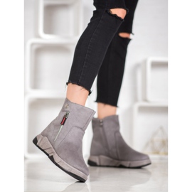 SHELOVET Modische Wildlederstiefel grau 2
