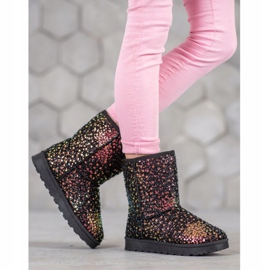 SHELOVET Warmes Mukluki mit Pailletten schwarz 2