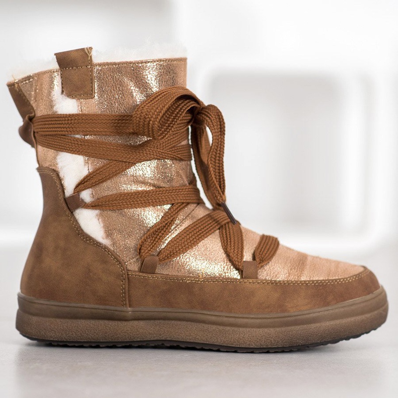 SDS Warme Schneeschuhe braun golden 2