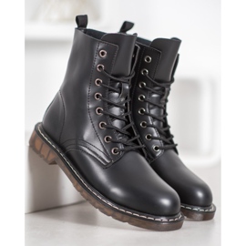 Kylie Stilvolle Trapper mit Öko-Leder schwarz 2