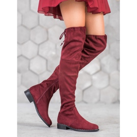 Seastar Flache Stiefel aus Wildleder rot 1