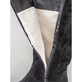 Abloom Cowboystiefel aus Wildleder schwarz 1