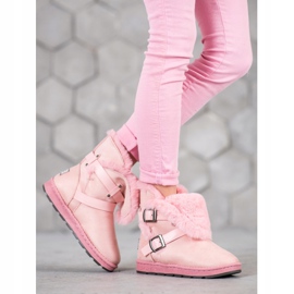 Bona Wildleder-Mukluki mit Streifen rosa 1