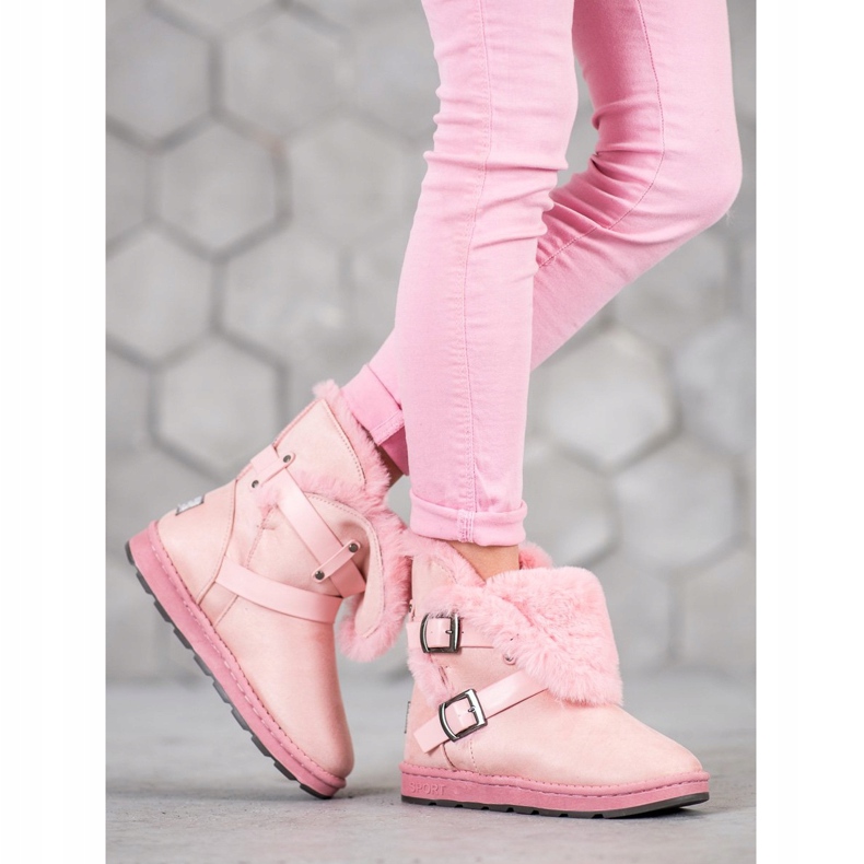 Bona Wildleder-Mukluki mit Streifen rosa 1