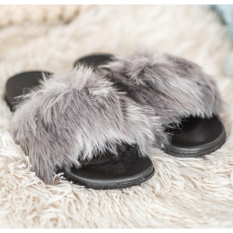 SHELOVET Stilvolle Hausschuhe grau 1