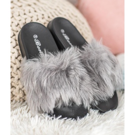 SHELOVET Stilvolle Hausschuhe grau 2