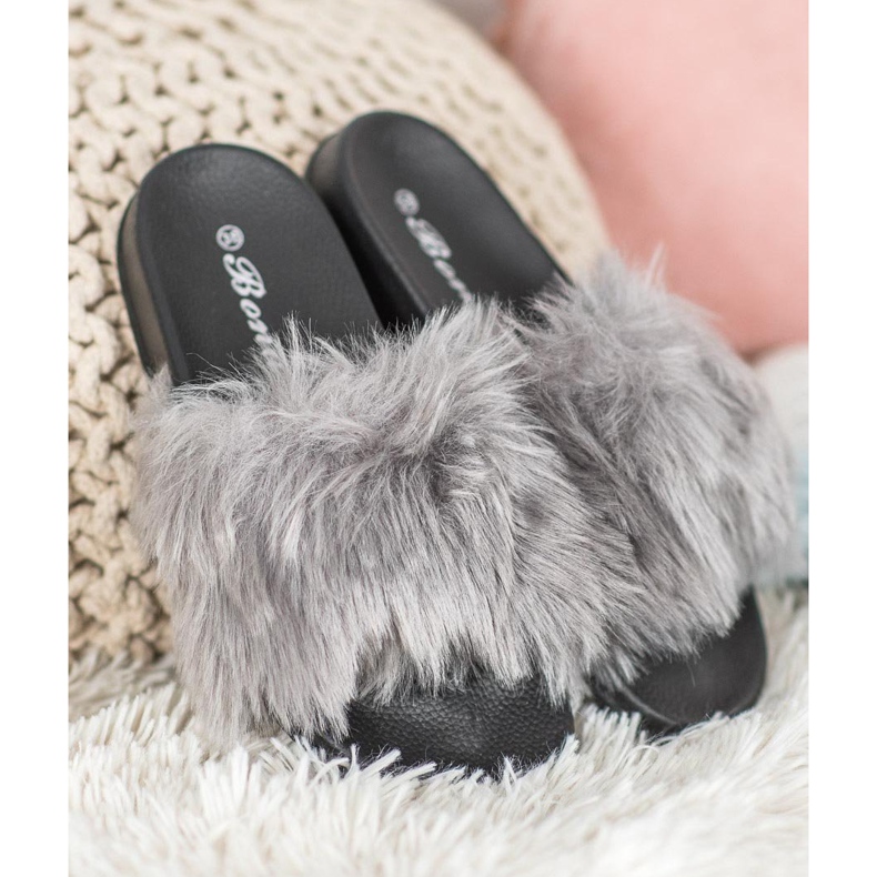 SHELOVET Stilvolle Hausschuhe grau 2