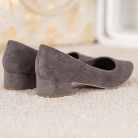 SHELOVET Pumps mit flachem Absatz grau 1