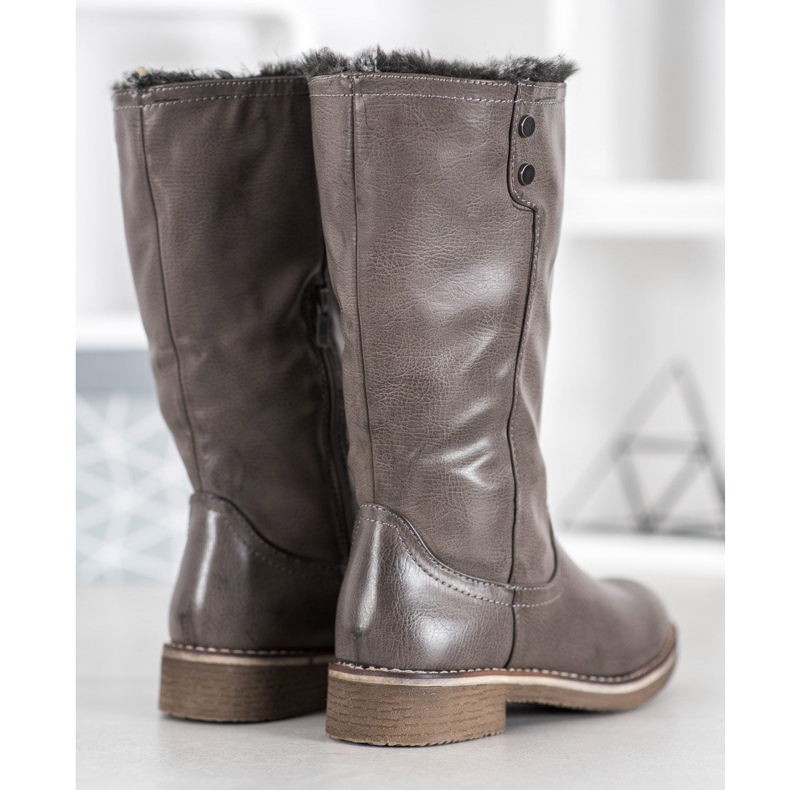 SDS Stiefel mit aufgerolltem Schaft grau 1