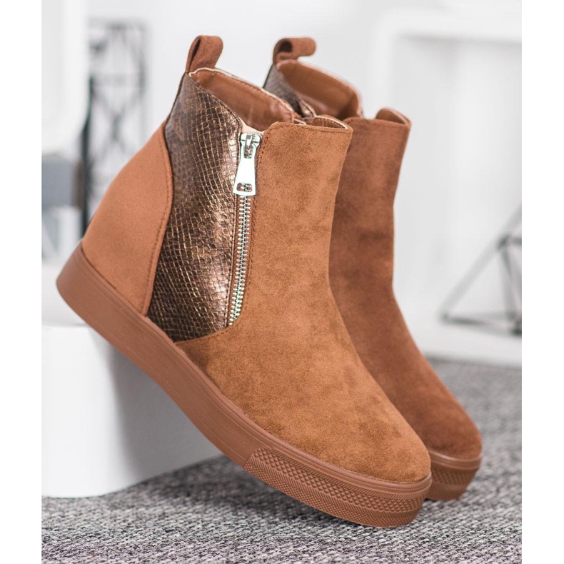 Bestelle Stiefel mit Schlangenmuster braun 2