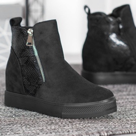 Bestelle Stiefel mit Schlangenmuster schwarz 1