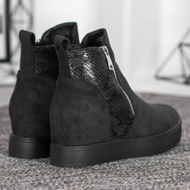 Bestelle Stiefel mit Schlangenmuster schwarz 2