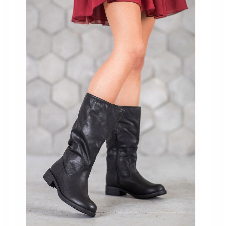 SDS Bequeme Stiefel mit Öko-Leder schwarz 1