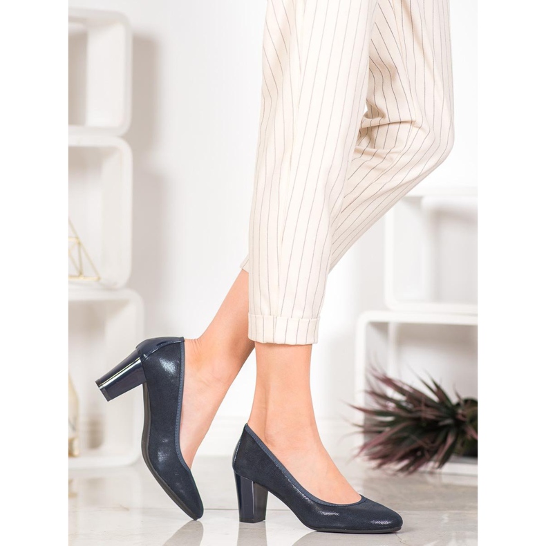 Sergio Leone Bequeme marineblaue Pumps 1