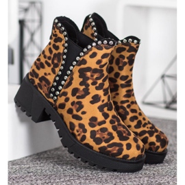SDS Chelsea-Stiefel mit Leoparden-Print braun 2